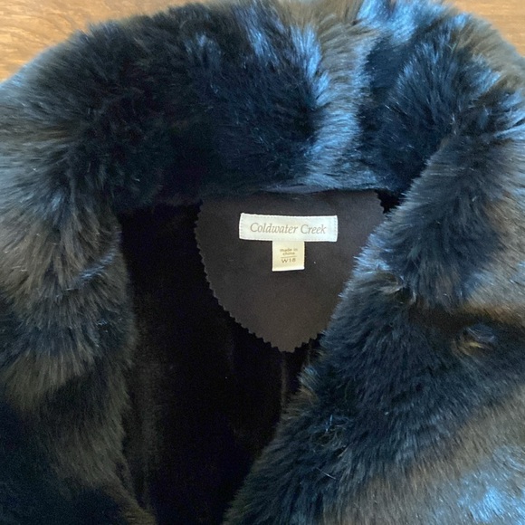 Coldwater Creek Faux Suede & Fur Winter Long Coat - Picture 2 of 8